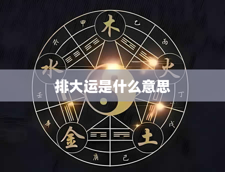 排大运是什么意思