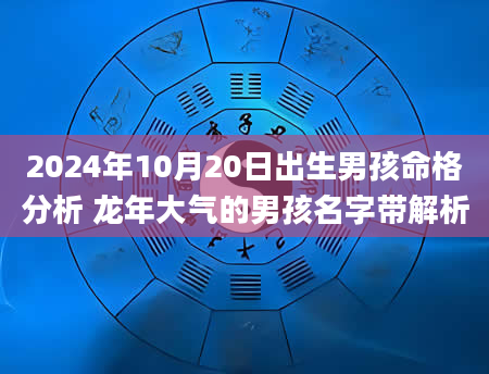2024年10月20日出生男孩命格分析 龙年大气的男孩名字带解析