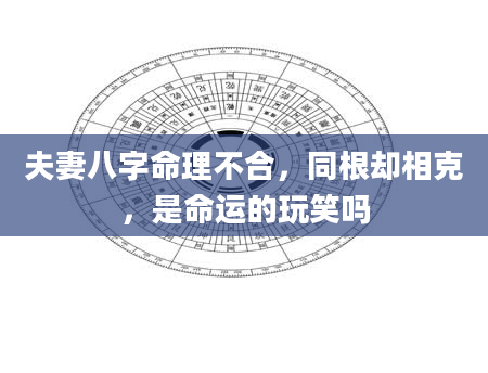 夫妻八字命理不合，同根却相克，是命运的玩笑吗