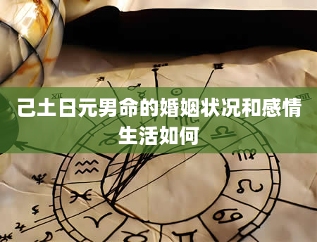 己土日元男命的婚姻状况和感情生活如何