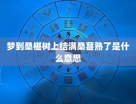 梦到桑椹树上结满桑葚熟了是什么意思