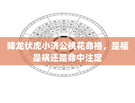 降龙伏虎小济公桃花命格，是福是祸还是命中注定