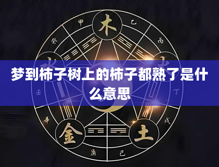 梦到柿子树上的柿子都熟了是什么意思