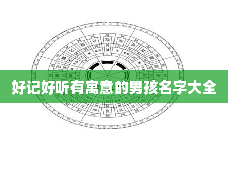 好记好听有寓意的男孩名字大全