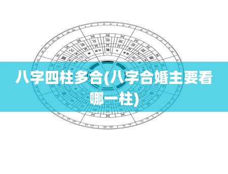 八字四柱多合(八字合婚主要看哪一柱)