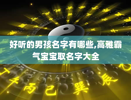 好听的男孩名字有哪些,高雅霸气宝宝取名字大全