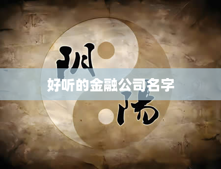 好听的金融公司名字