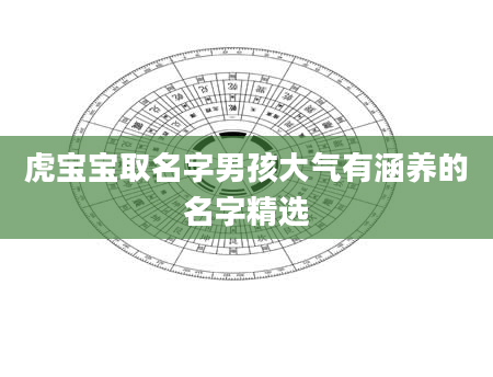 虎宝宝取名字男孩大气有涵养的名字精选