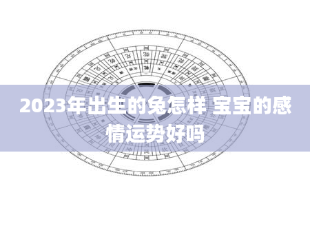 2023年出生的兔怎样 宝宝的感情运势好吗
