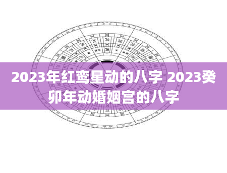 2023年红鸾星动的八字 2023癸卯年动婚姻宫的八字