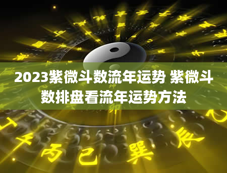 2023紫微斗数流年运势 紫微斗数排盘看流年运势方法