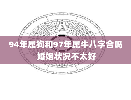 94年属狗和97年属牛八字合吗 婚姻状况不太好