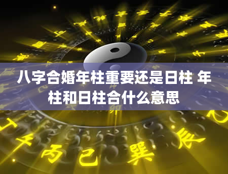 八字合婚年柱重要还是日柱 年柱和日柱合什么意思