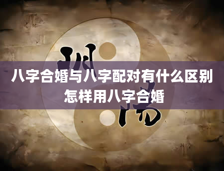 八字合婚与八字配对有什么区别 怎样用八字合婚