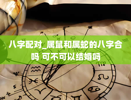八字配对_属鼠和属蛇的八字合吗 可不可以结婚吗