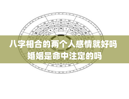 八字相合的两个人感情就好吗 婚姻是命中注定的吗
