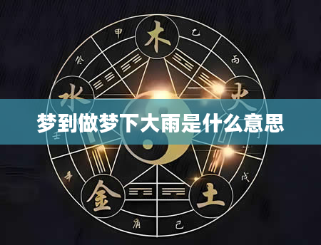 梦到做梦下大雨是什么意思