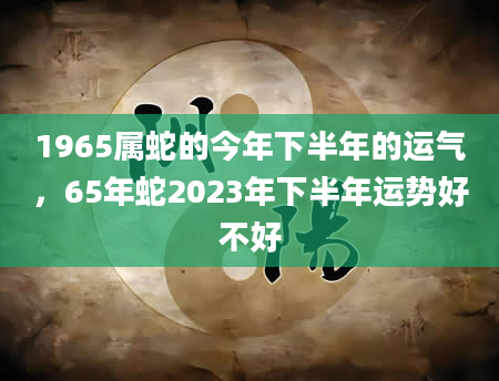 1965属蛇的今年下半年的运气，65年蛇2023年下半年运势好不好