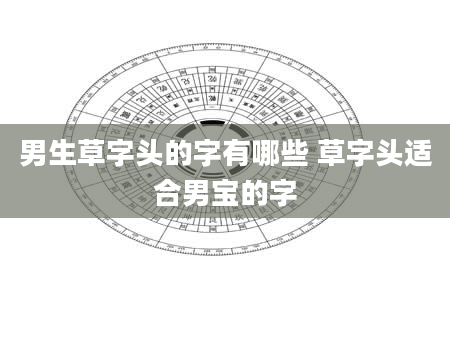 男生草字头的字有哪些 草字头适合男宝的字