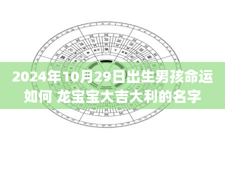 2024年10月29日出生男孩命运如何 龙宝宝大吉大利的名字
