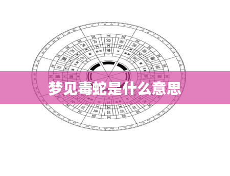 梦见毒蛇是什么意思