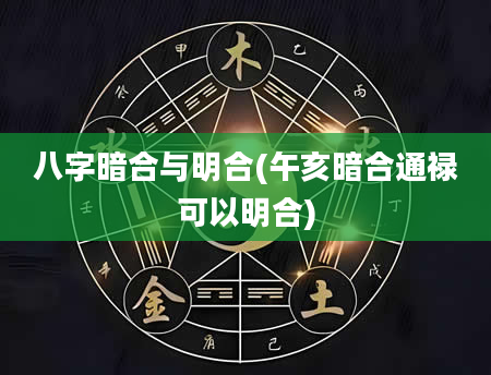 八字暗合与明合(午亥暗合通禄可以明合)