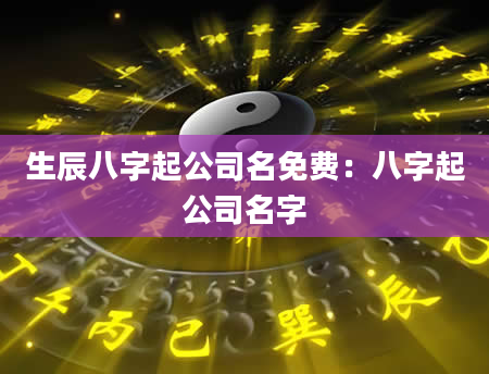 生辰八字起公司名免费：八字起公司名字