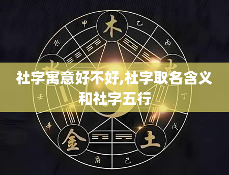 社字寓意好不好,社字取名含义和社字五行