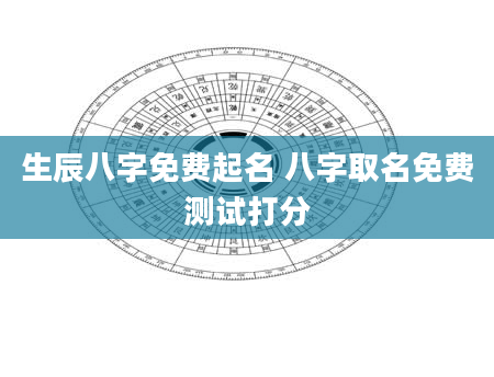 生辰八字免费起名 八字取名免费测试打分