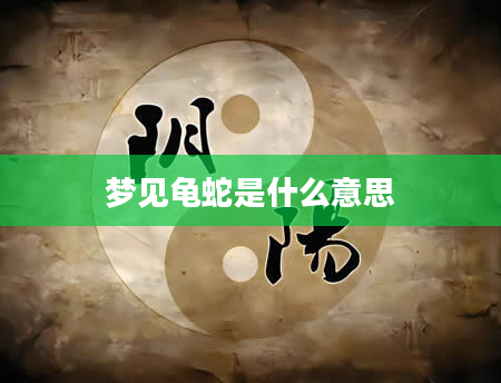 梦见龟蛇是什么意思