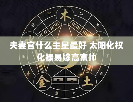 夫妻宫什么主星最好 太阳化权化禄易嫁高富帅