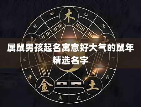 属鼠男孩起名寓意好大气的鼠年精选名字