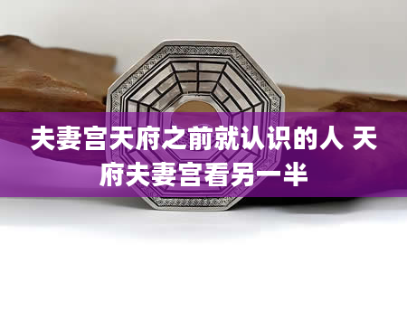 夫妻宫天府之前就认识的人 天府夫妻宫看另一半