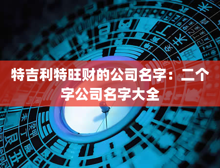 特吉利特旺财的公司名字：二个字公司名字大全