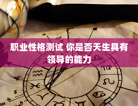 职业性格测试 你是否天生具有领导的能力