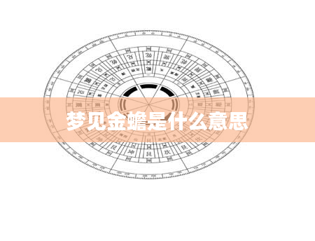 梦见金蟾是什么意思