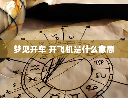 梦见开车 开飞机是什么意思