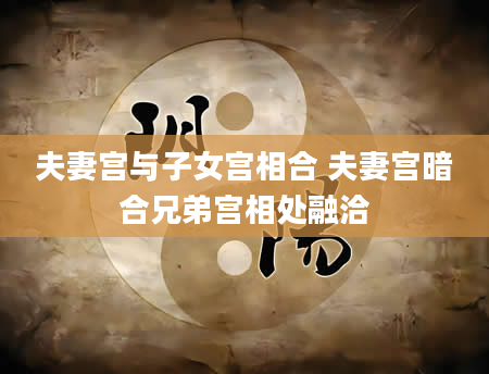 夫妻宫与子女宫相合 夫妻宫暗合兄弟宫相处融洽
