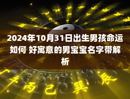 2024年10月31日出生男孩命运如何 好寓意的男宝宝名字带解析