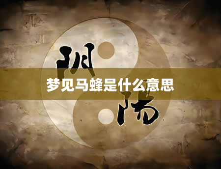 梦见马蜂是什么意思