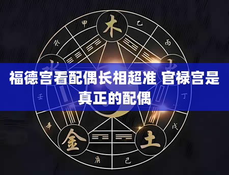 福德宫看配偶长相超准 官禄宫是真正的配偶