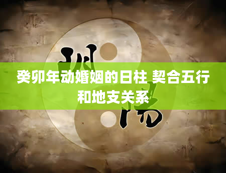 癸卯年动婚姻的日柱 契合五行和地支关系