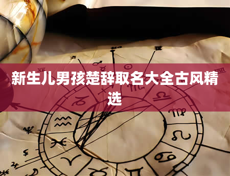 新生儿男孩楚辞取名大全古风精选