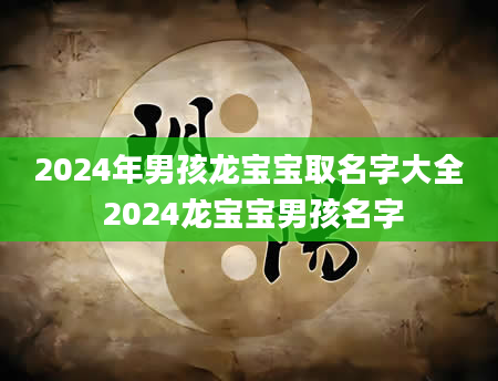 2024年男孩龙宝宝取名字大全 2024龙宝宝男孩名字