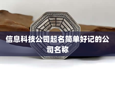信息科技公司起名简单好记的公司名称