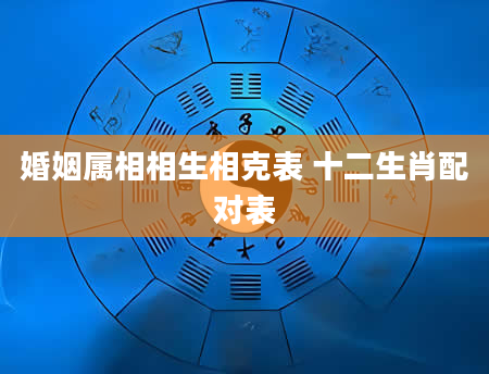 婚姻属相相生相克表 十二生肖配对表