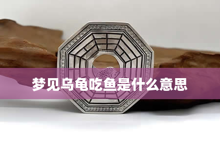 梦见乌龟吃鱼是什么意思
