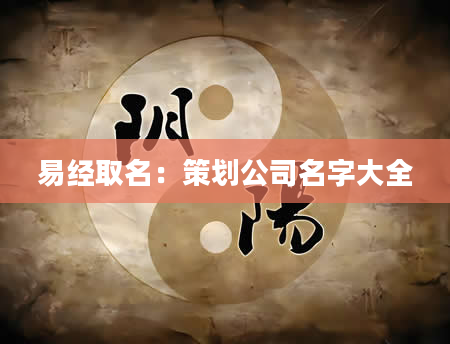 易经取名：策划公司名字大全