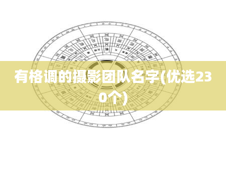 有格调的摄影团队名字(优选230个)