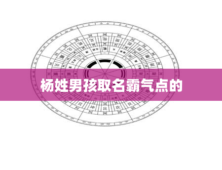 杨姓男孩取名霸气点的